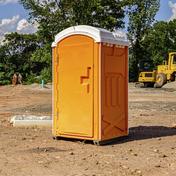 how often are the portable restrooms cleaned and serviced during a rental period in Leelanau